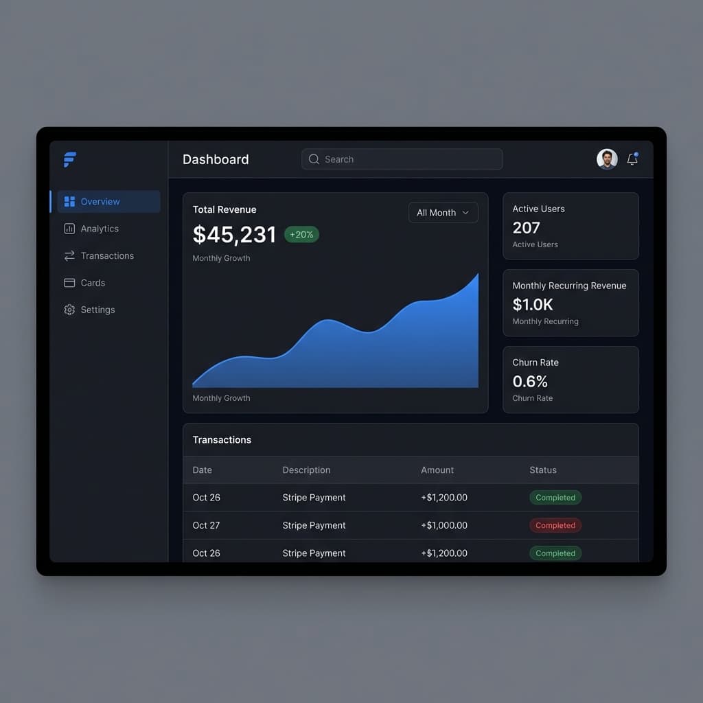 FinTech Dashboard MVP - SaaS Application built by MachSpeed