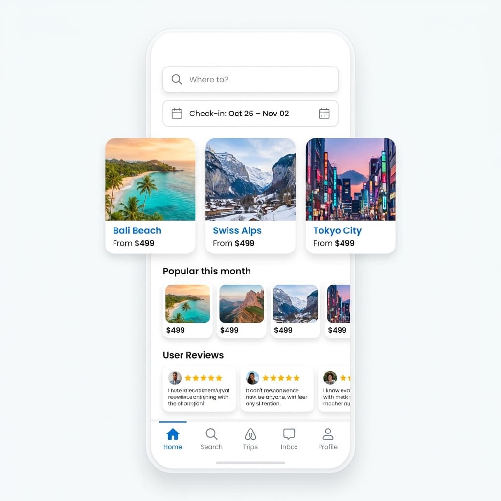 Travel Booking Consumer App MVP built by MachSpeed